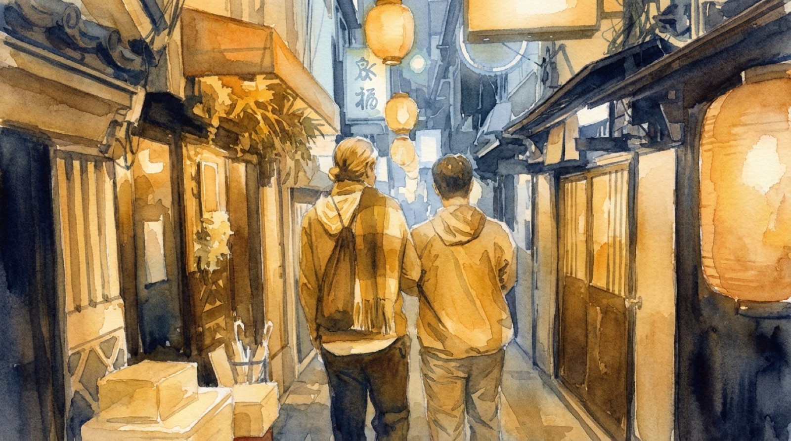 Night walk through a Tokyo alley